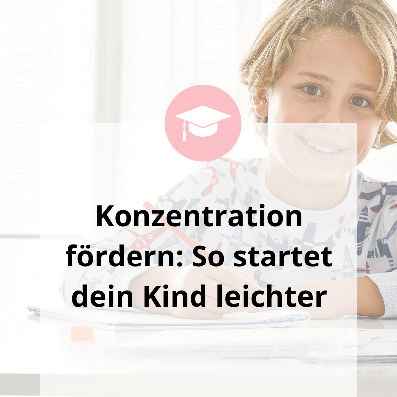 Konzentration fördern: Grundschulkind sitzt am Schreibtisch und arbeitet konzentriert an seinen Aufgaben – Symbolbild für Lernfokus und einfache Lernstarts.